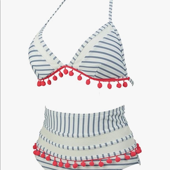 🤩HP! - Hi Waist Pom Pom Bikini - Picture 3 of 6